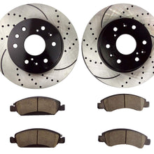 Atmansta QPD10051 Front Brake kit with Drilled/Slotted Rotors and Ceramic Brake pads fit for Chevy Avalanche Cadillac XTS GMC