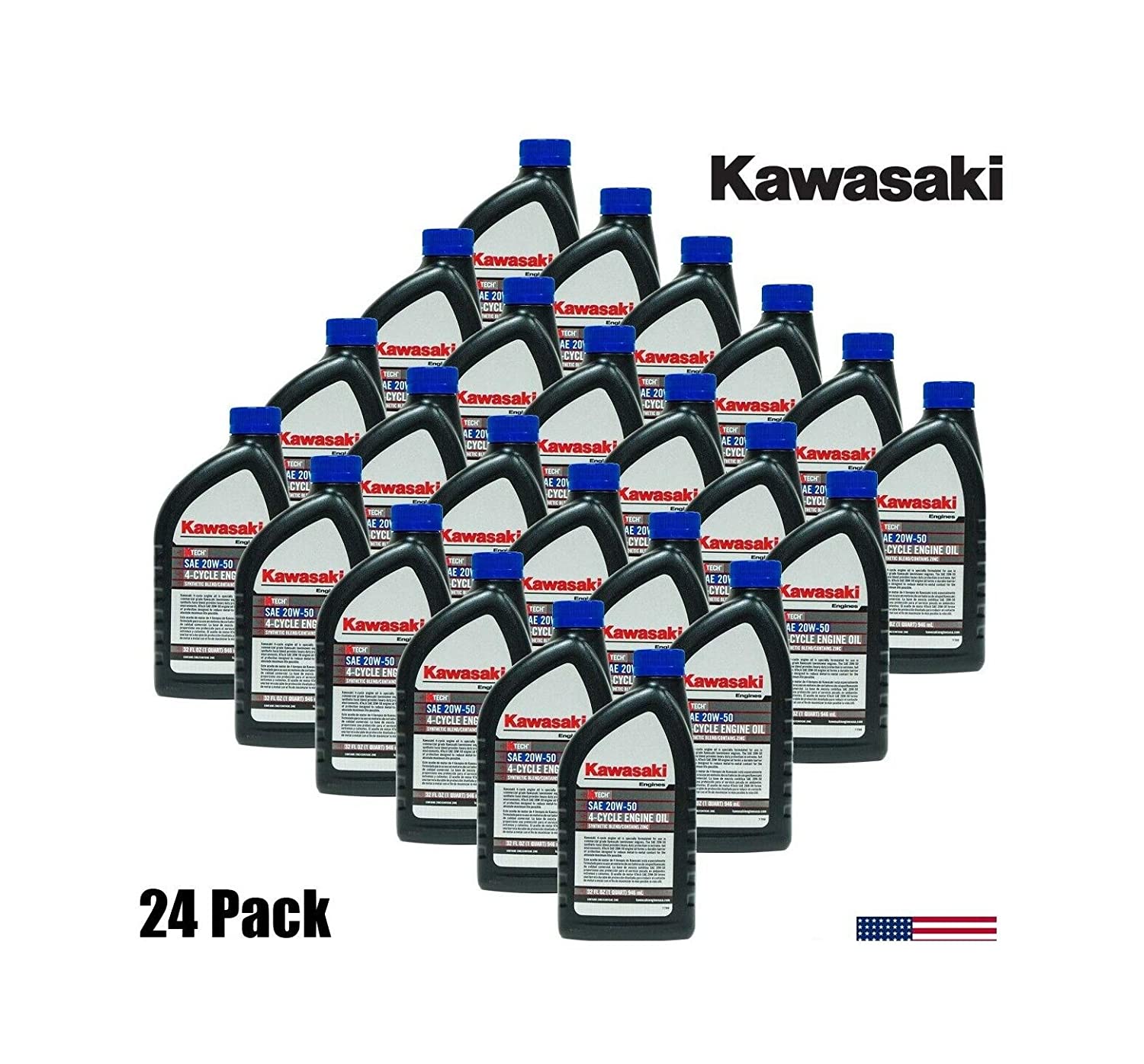 (24-Packs) Kаwаsаkі 10W50 Motor 4-Cycle Engine K-Tech Oil Quart Bottles 99969-6298