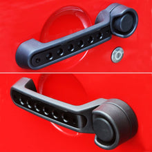 3pcs/Set Aluminum Side Door Grab Handle Knobs Cover Trim for Jeep Wrangler JK & Unlimited 2 Door 2007-2017 Handle Pull (black)