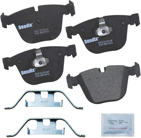 Bendix Premium Copper Free CFC919 Premium Copper Free Ceramic Brake Pad (with Installation Hardware Rear)