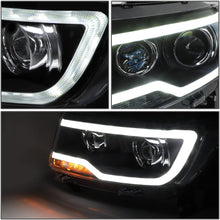 DNA Motoring HL-COMPASSLL-BK Black Housing Amber Signal Projector Headlights With LED DRL For 11-13 Compass