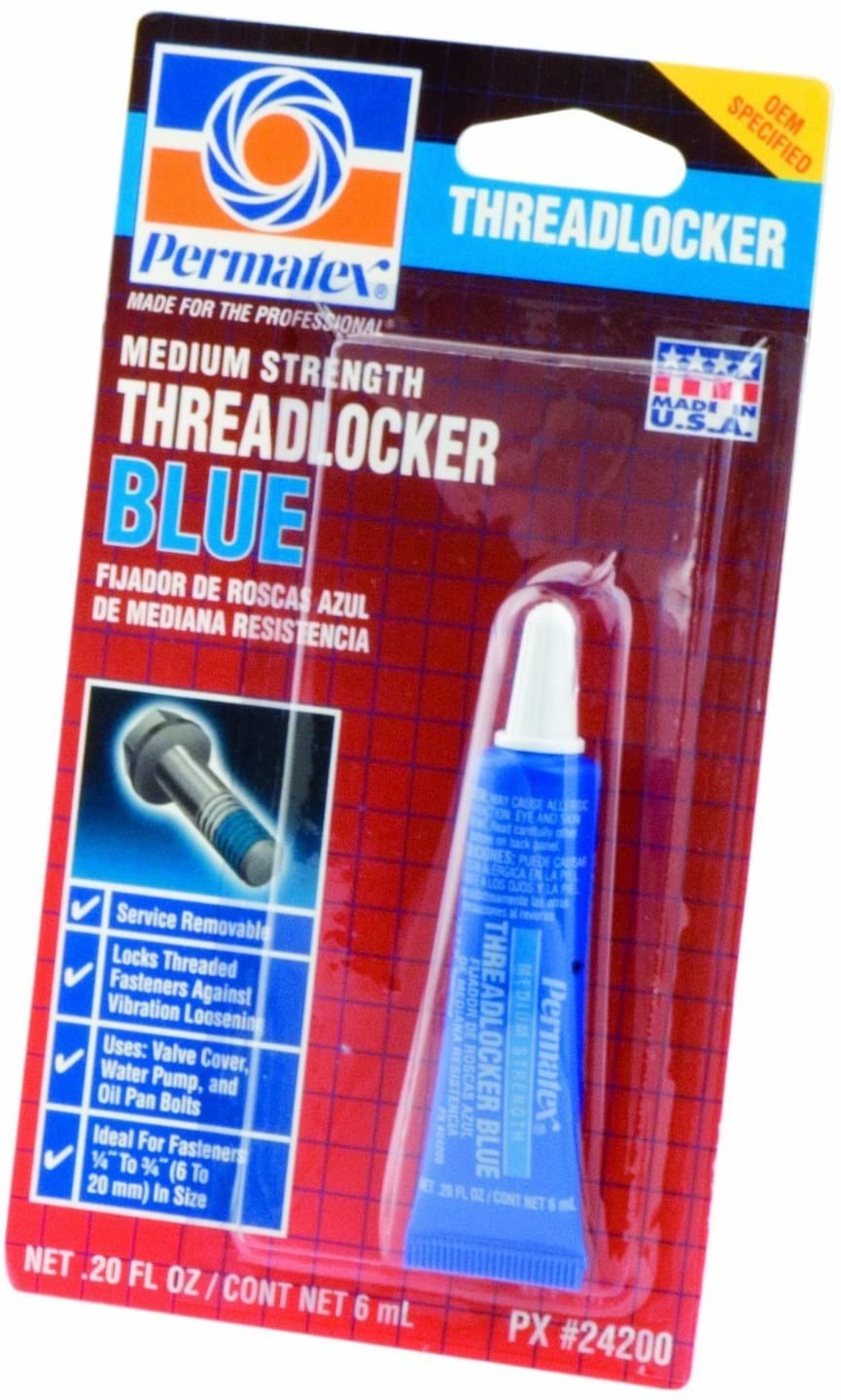 Permatex 24200 Medium Strength Threadlocker Blue, 6 ml 2 Pack