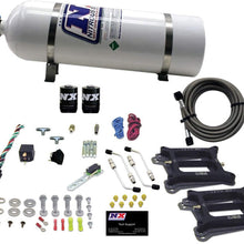 Nitrous Express 50245-15 100-500 HP 4150 Alcohol Conventional Pro Power Dual Plate System with 15 lbs. Bottle