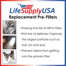 LifeSupplyUSA 8 Pack Replacement Carbon Pre Filters Compatible with Fellowes CF-300 (9372101) Fellowes AeraMax 290, 295, 300 Air Purifiers (9324201)