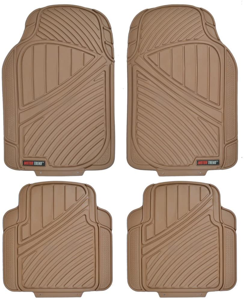 Motor Trend FlexTough Standard - 4pc Set Heavy Duty Rubber Floor Mats for Car SUV Van & Truck (Black) (MT-774-BK_AMJAN)