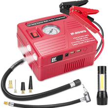 Car Jump Starter with Air Compressor, 1000 AMP Peak Jump Cable, 120 PSI Air Pump, 18000mAh Li-on Battery Jump Pack, Built-in 2 USB Ports and 2 LED Lights