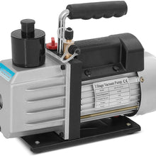 ARKSEN Single Stage 1/2HP Rotary Vane 5CFM Vacuum Pump R410a R134a Refrigerant, Black