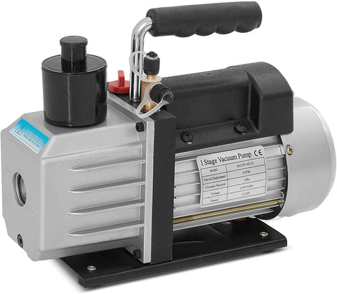 ARKSEN Single Stage 1/2HP Rotary Vane 5CFM Vacuum Pump R410a R134a Refrigerant, Black