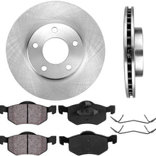 CRK13332 FRONT 277.88mm Premium 5Lug [2] Brake Rotors + [4] Ceramic Pads + Clips [fit Ford Escape Mazda Tribute Mariner]