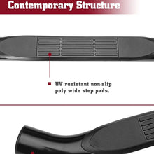 TAC Side Steps Fit 2007-2018 Jeep Wrangler JK 4 Door (Exclude 2018 Wrangler JL Models) 3" Black Side Bars Nerf Bars Step Rails Running Boards Off Road Exterior Accessories (2 Pieces Running Boards)