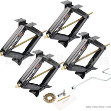 LIBRA Set of 4 5000lbs RV Trailer Stabilizer Leveling Scissor Jacks w/Dual Power Drill sockets & mounting Hardware Set