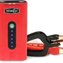 Weego 44.1 Jump Starting Power Pack (New 2019 Model) 2100 Peak 440 Cranking Amps High Performance Lithium Ion Jump Starter Quick Charges Phones 500 Lumen LED Flashlight IP 65 Water Resistent