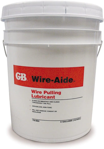 Gardner Bender 79-003 Wire-Aide Wire Pulling Lubricant, Greaseless Fiber-Optic Wire Insulation, 5 Gal. Pail, Yellow