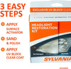 SYLVANIA - Headlight Restoration Kit - 3 Easy Steps to Restore Sun Damaged Headlights With Exclusive UV Block Clear Coat, Light Output and Beam Pattern Restored, Long Lasting Protection