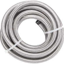 20 Feet 6AN AN6 3/8" Fuel Line Hose Braided Stainless Steel Oil Gas Fuel Hose CPE Synthetic Rubber Line Silver