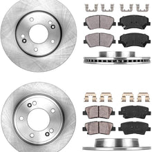CRK01237 FRONT 280mm + REAR 262mm Premium OE 5 Lug [4] Brake Rotors + Ceramic Brake Pads + Clips [ fit Hyundai Elantra ]