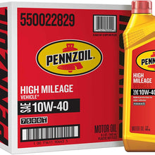 Pennzoil High Mileage Motor Oil 10W-40 – 1 Quart (Pack of 6)