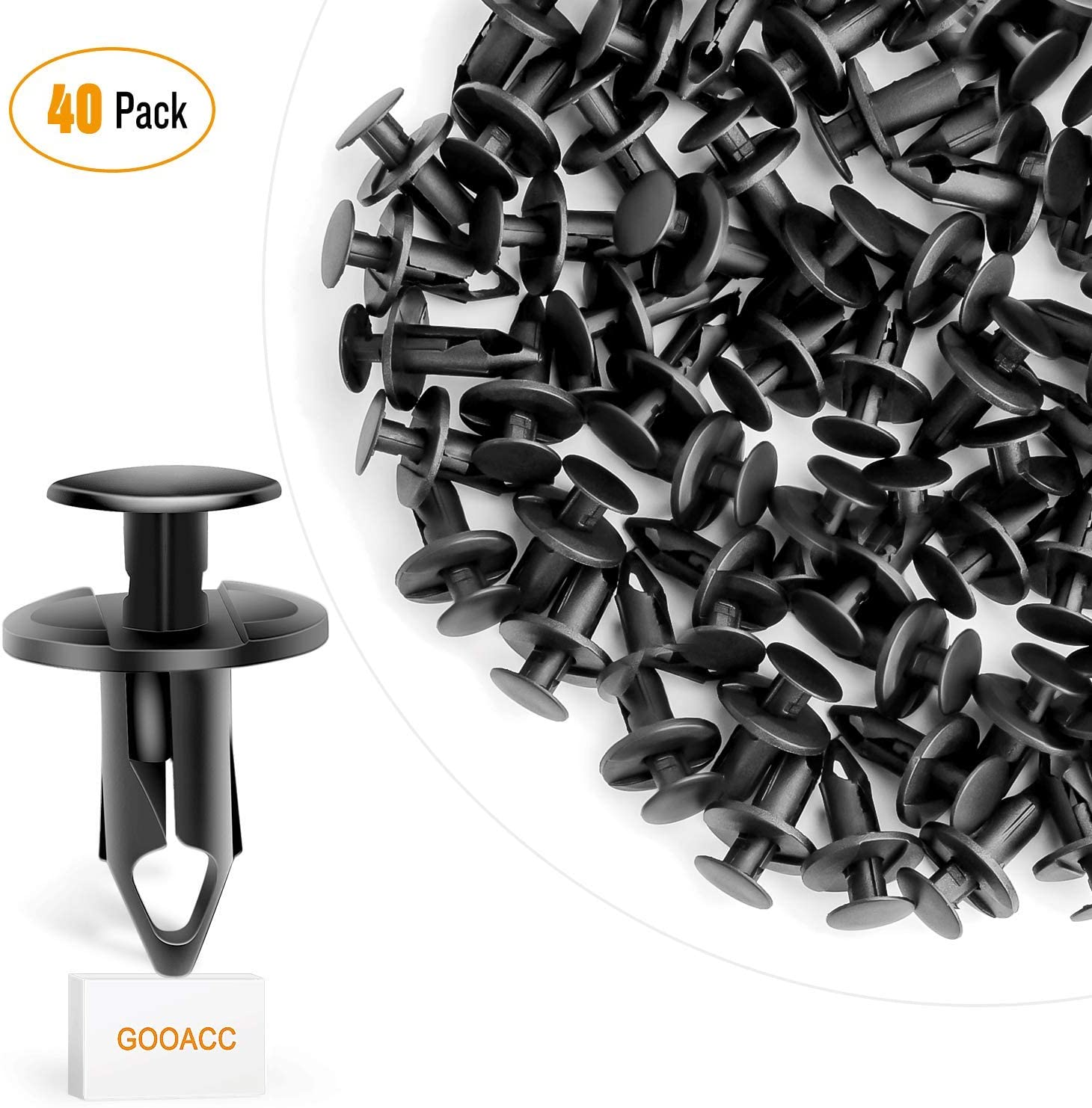 GOOACC Nylon Bumper Fastener Rivet Clips Car Door Clip Panel Audio Video Dashboard Dismantle Kits Installer Pry Tool (40PCS Fastener Rivet Clips)