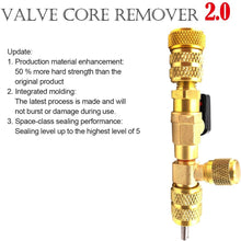 9M9 Valve Core Remover Installer Tool with Dual Size SAE 1/4 & 5/16 Port for HVAC R22 R410A, 4 Pieces Valve Cores, New Version (No Gas Loss)