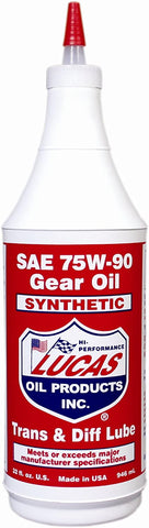 Lucas Oil 10047-PK12 75W90 Synthetic Gear Oil - Pack of 12