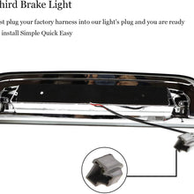 for 14 15 16 17 18 Chevy Silverado/GMC Sierra 1500 2500HD 3500HD LED 3rd Third Brake Light Cargo Lamp High Mount Stop light Chrome Housing + Smoke Lens