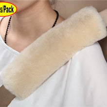 U&M 2cs/Pack High-Density Fluffy Wool Auto Seat Belt Cover for Adult Youth Kid Toddlers -Soft Warm Car, Truck, SUV, Camera Backpack Strap Shoulder Pad