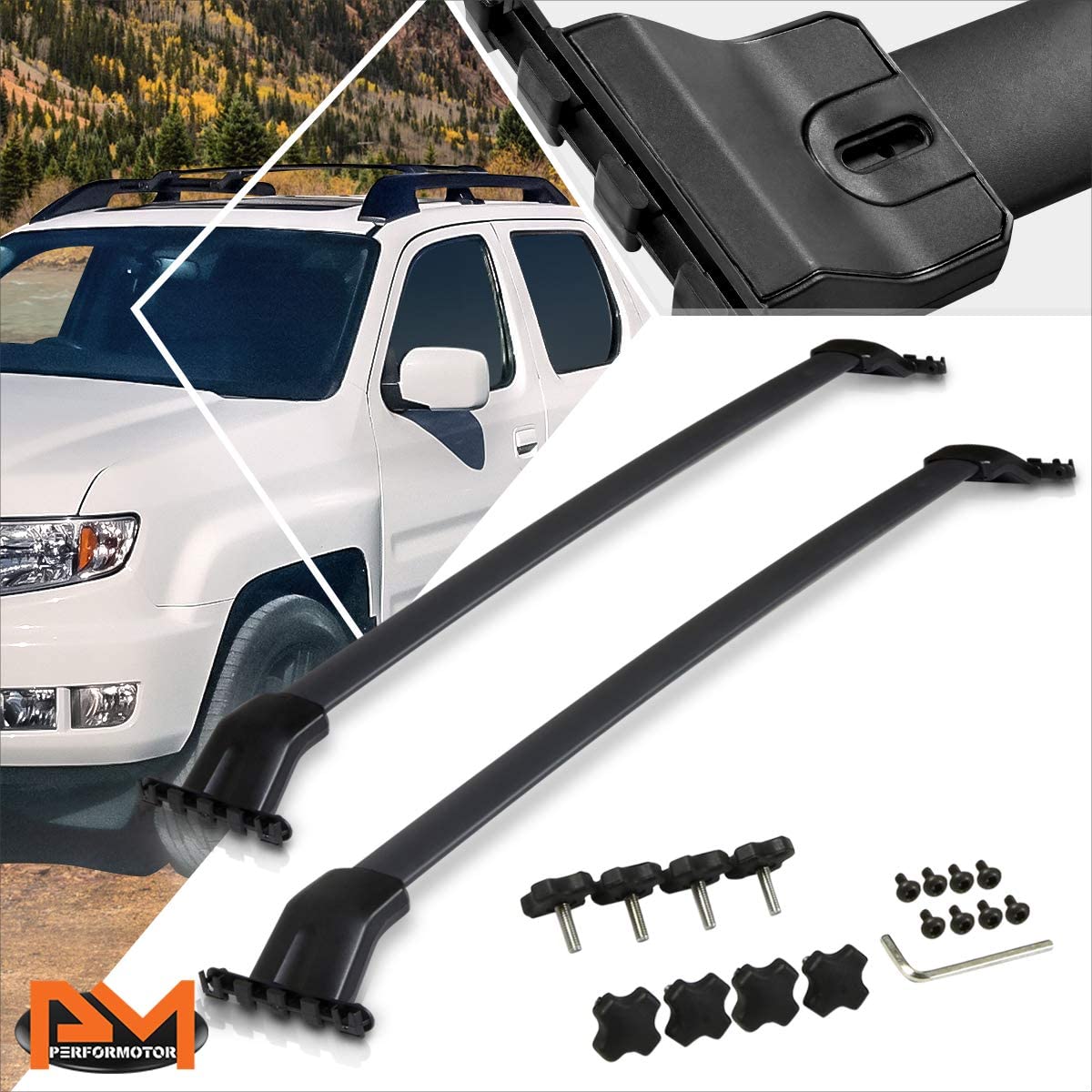 Compatible with Honda Pilot 09-15 Aluminum OE Style Roof Rack Top Rail Crossbar Luggage Bag Carrier