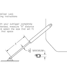 Stabilizer Lock keyed STBL Secures a Stabilizer or Outrigger in The Down Position with a Wheel Off The Ground, Safety Red