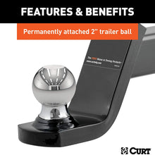 CURT 45142 Trailer Hitch Ball Mount with 2-Inch Trailer Ball & Hitch Lock, Fits 2-Inch Receiver, 7,500 lbs. GTW, 4-Inch Drop