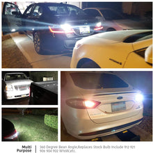 LUYED Extremely Bright 2200 Lumens Backup Reverse Lights 921 912 W16W 3030 20-EX Chipsets With Lens, Xenon White