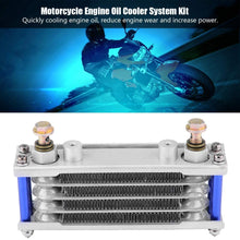 KIMISS Aluminum 65ml Motorcycle Oil Cooler Engine Oil Cooling Radiator System Kit With 2pcs Hollow Screw for GY6 Engine(Silver)