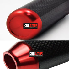 ICBEAMER Drifting Racing Style Red Heavy Aluminum with Real Carbon Fiber Manual Gear Stick Shift Knob 5 6 Speeds Pattern