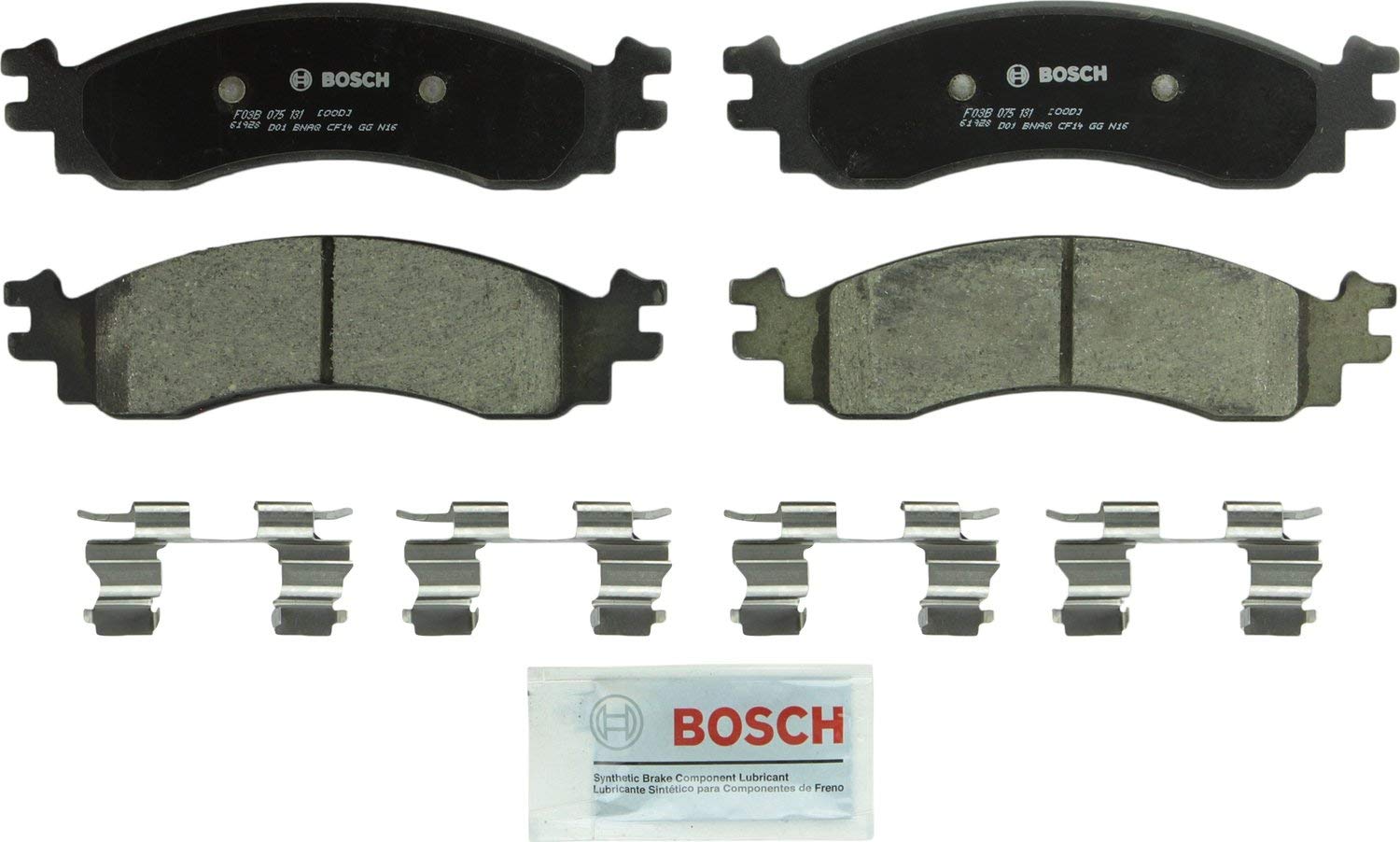 Bosch BC1158 QuietCast Premium Ceramic Disc Brake Pad Set For: Ford Explorer, Explorer Sport Trac, Flex, Taurus; Lincoln MKS, MKT; Mercury Mountaineer, Front