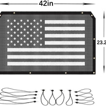 JL Sun Shade Mesh Bikini Top American Flag Sunshade UV Protection for 2018 2019 Jeep Wrangler JL JLU All 2 Door or 4 Door & 2020 Gladiator JT (Black and White American Flag)