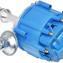 A-Team Performance HEI Complete Distributor 65K-Volt Coil, 8 Cylinders Compatible with BBF Big Block Ford 351C 351M 400M 429 460 One Wire Installation Blue Cap
