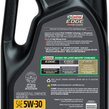 Castrol 03084C Edge 5W-30 Advanced Full Synthetic Motor Oil, 5 Quart