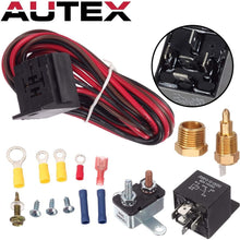 PartsSquare 185 To 200 Degree Electric Fan Thermostat Sensor Temperature switch 50 amp Relay Kit