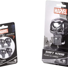 Pilot Automotive Universal Marvel Punisher Car Shift Knob and Valve Cap Accessories Combo Kit | Collectible Official Merchandise