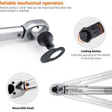 TACKLIFE 1/4" Drive Click Torque Wrench Set 3/8" Adapter, 2.95-inch Extension Bar, 3/8" Reducer (20-200 in.-lb./2.26-22.6 Nm)-HTW4A
