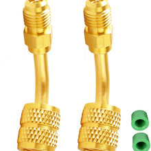 Mini Split Adapter, R410a Adapter 5/16" Female Quick Couplers x 1/4" Male Flare for HVAC System (2 pack)
