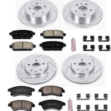 Power Stop K5551 Front & Rear Brake Kit with Drilled/Slotted Brake Rotors and Z23 Evolution Ceramic Brake Pads