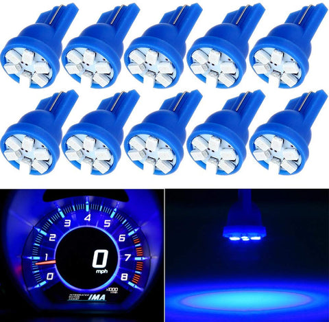 CCIYU 10X Super Blue Wedge Side T10 6SMD LED Speedometer Instrument Light 192 194 168