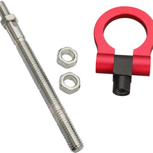 MG Pro-industry Front & Rear Bumper Reverse Screw on Racing Tow Hook Kit Heavy Duty for Ford Mustang 1996-2019,Focus MK4 2017-2019,Focus RS 2017-2019 (Red)