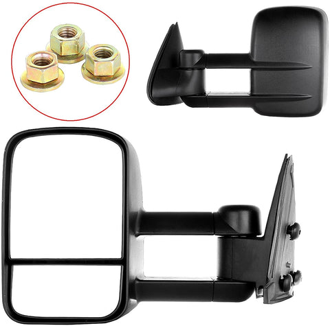 OCPTY Towing Mirrors Manual Telescoping Upgrade Left and Right Tow Mirrors for 1999-2006 for Chevy Silverado for GMC Sierra 1500 2500 3500 62073-74G