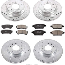 Power Stop K200 Front & Rear Brake Kit with Drilled/Slotted Brake Rotors and Z23 Evolution Ceramic Brake Pads