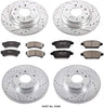 Power Stop K200 Front & Rear Brake Kit with Drilled/Slotted Brake Rotors and Z23 Evolution Ceramic Brake Pads