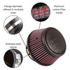 K&N Universal Clamp-On Engine Air Filter: Washable and Reusable: Round Tapered; 5 in (127 mm) Flange ID; 5.5 in (140 mm) Height; 6.5 in (165 mm) Base; 4.5 in (114 mm) Top , RU-5147