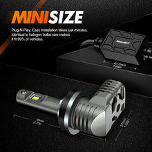 SEALIGHT H11/H8/H9 LED Headlight Bulb, 6000K Mini Size Low Beam/Fog Lights, 50W 6000Lumens White Lighting Replacement with Fan