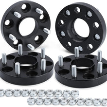 dynofit 5x4.5 Wheel Spacers for 300ZX 350Z 370Z Altima Leopard G35 G37 FX35 S14 and More, 4Pcs 25mm 5x114.3 Hubcentric Forged Wheels Spacer 66.1mm Hub Bore M12x1.25 for 5 Lug Rims