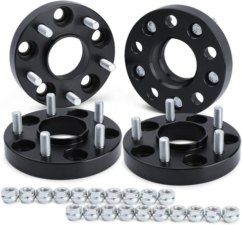 dynofit 5x4.5 Wheel Spacers for 300ZX 350Z 370Z Altima Leopard G35 G37 FX35 S14 and More, 4Pcs 25mm 5x114.3 Hubcentric Forged Wheels Spacer 66.1mm Hub Bore M12x1.25 for 5 Lug Rims